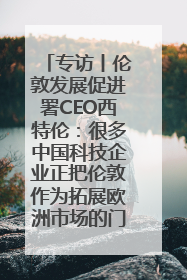 专访丨伦敦发展促进署CEO西特伦：很多中国科技企业正把伦敦作为拓展欧洲市场的门户